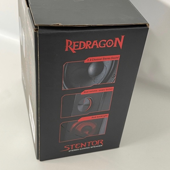 RedRagon Stentor Stereo Gaming Speaker w/Red Backlight - Picture 4 of 5